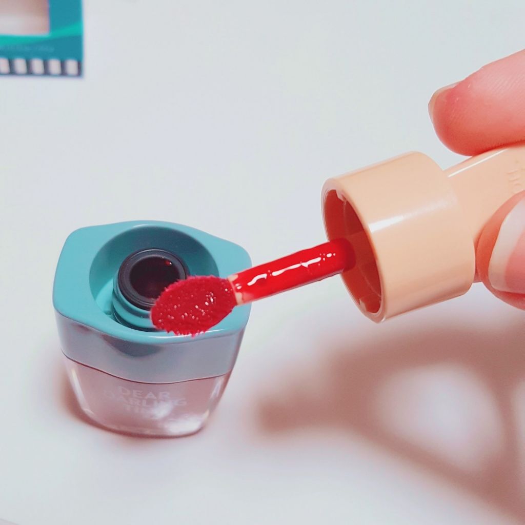 ディアダーリン ウォータージェルティント （アイスティント）/ETUDE/口紅を使ったクチコミ（2枚目）