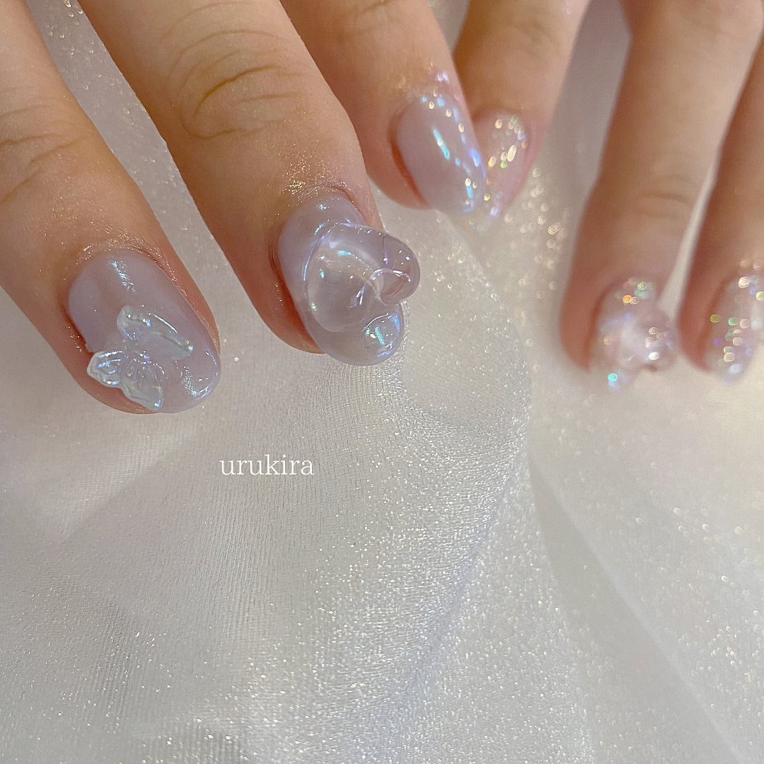 mina on LIPS 「ぷるぷる♡clear感~🤭#福岡ネイル#マグネットネイル#ミ..」(1枚目)