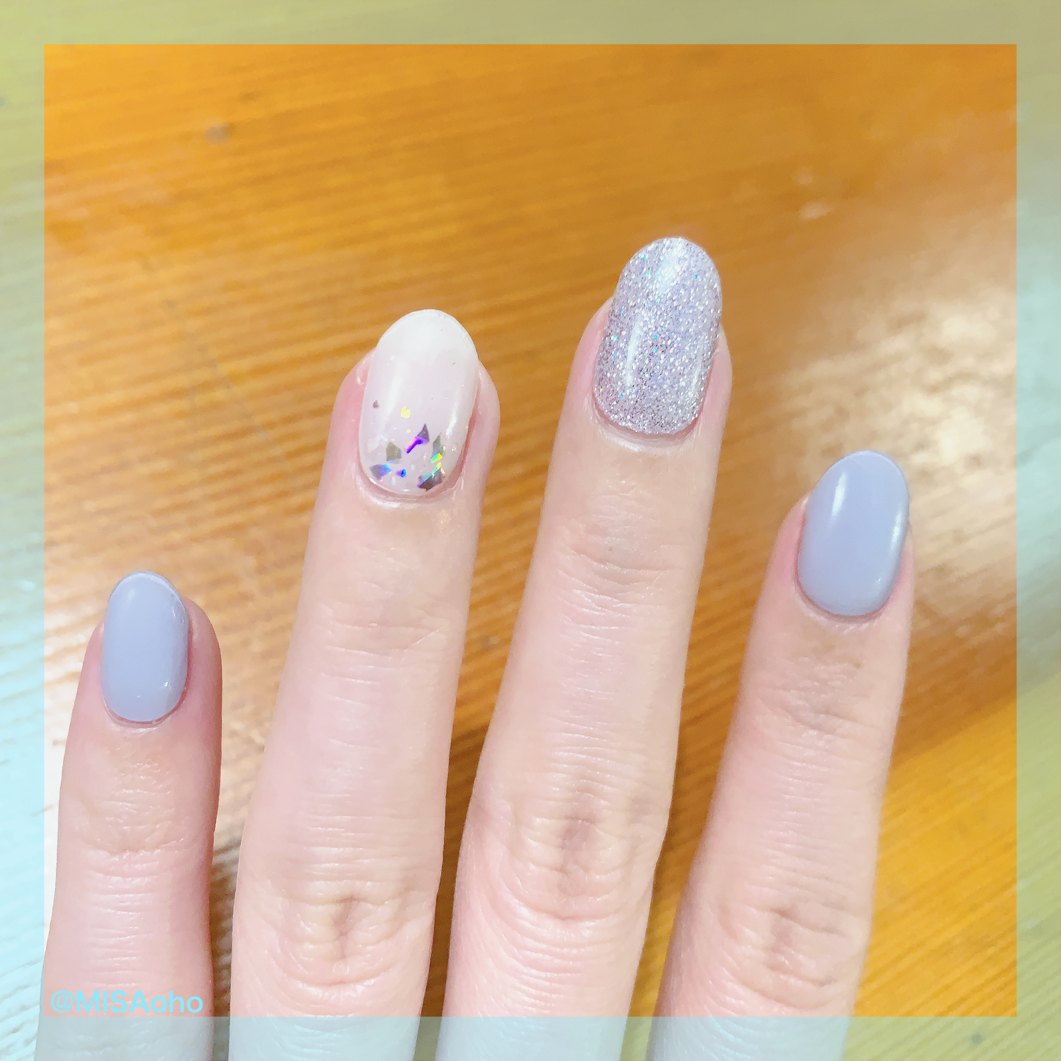 セミキュアジェルネイル（ハンド） ND-196 N Afterglow (Spring Melody Collection)/ohora/ネイルシールを使ったクチコミ（3枚目）