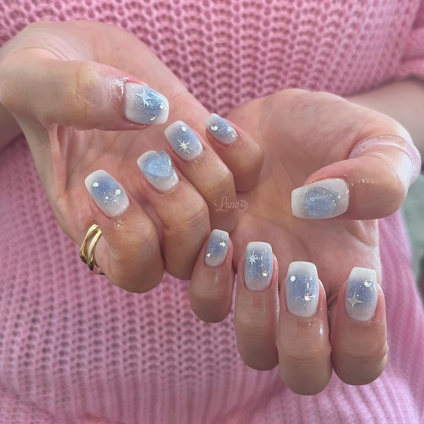 #ジェルネイル,#ワンカラーネイル,#ニュアンスネイル,#うるうるネイル,#ちゅるんネイル,#シンプルネイル,#パーツネイル,#透け感ネイル,#クリアネイル,#ぷっくりネイル,#ちぐはぐネイル,#韓国ネイル,#きらきらネイル,#うるつやネイル,#フレンチガーリーネイル,#ブルーネイル,#水色ネイル,#チークネイルのネイルデザイン