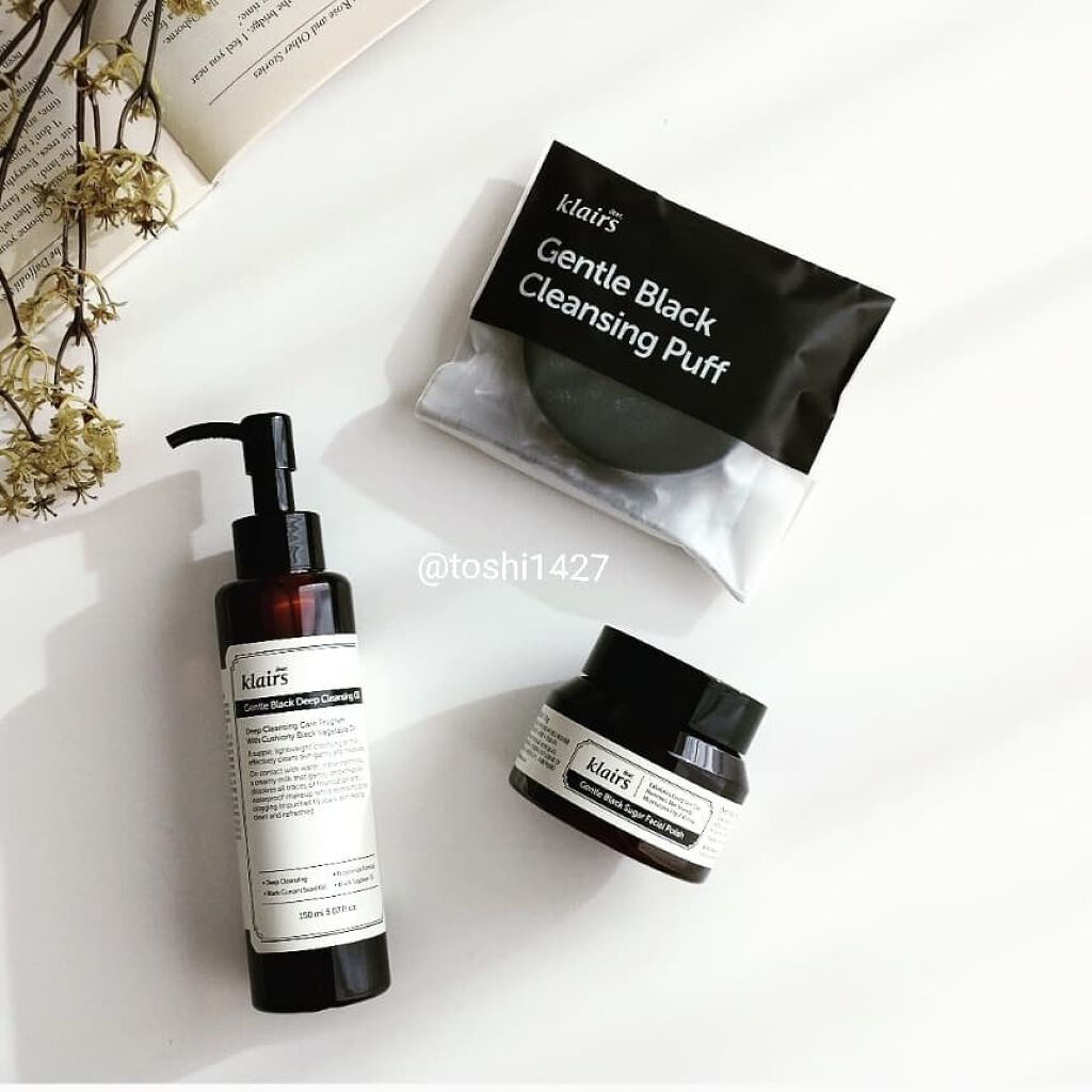 Klairs ジェントルブラックディープクレンジングオイル(150ml)のクチコミ「『klairs Gentle Package』


クレアスのクレンジング3種類
使ってみたよ.....」（3枚目）