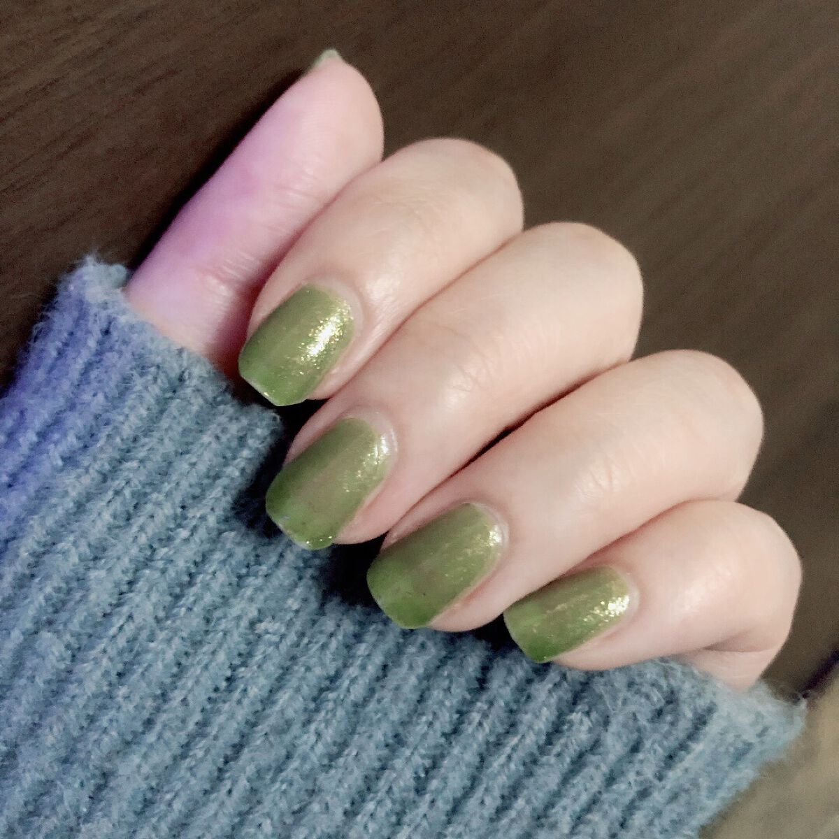 ネイル エナメル 820 グリーン系ラメ/ちふれ/マニキュアを使ったクチコミ（1枚目）