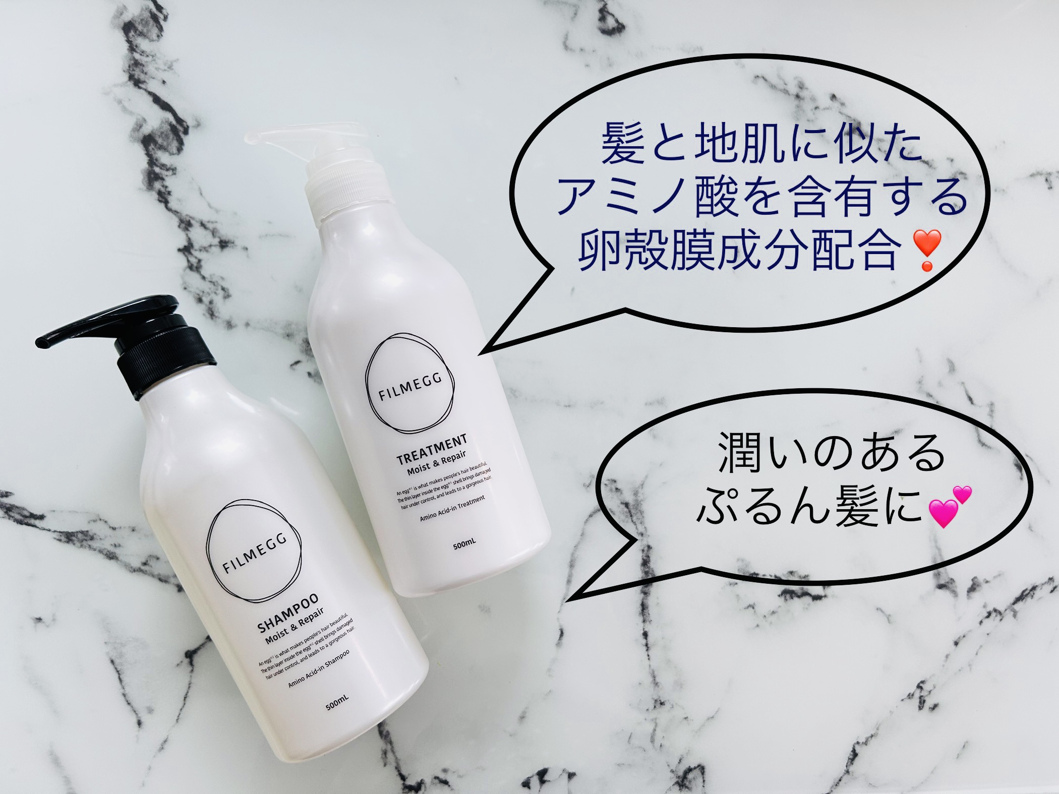 シャンプー モイスト&リペア／トリートメント モイスト&リペア/FILMEGG(フィルメッグ)/市販シャンプーを使ったクチコミ（1枚目）