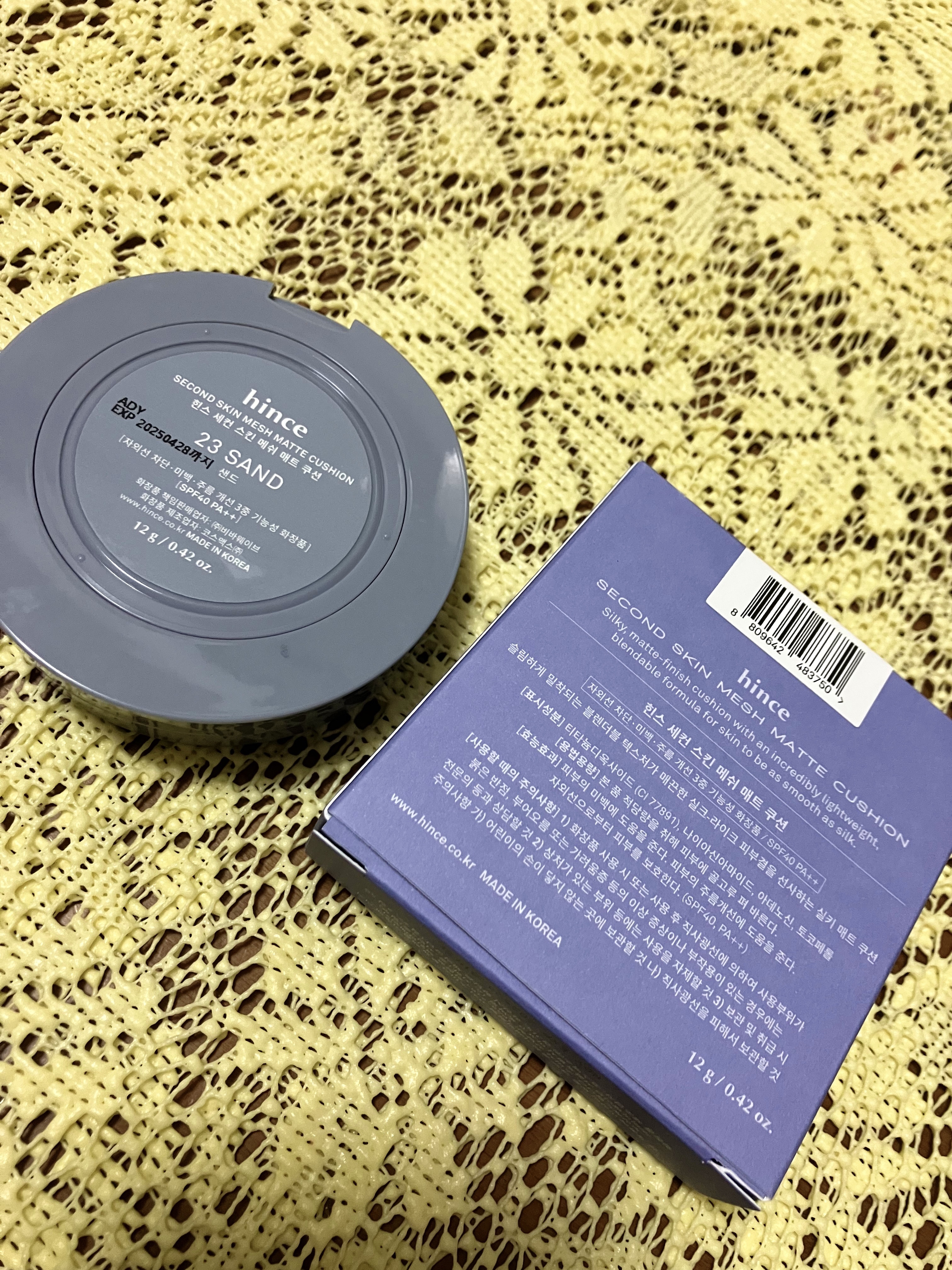 セカンドスキンメッシュマットクッション 23 サンド/hince/クッションファンデーションを使ったクチコミ（3枚目）