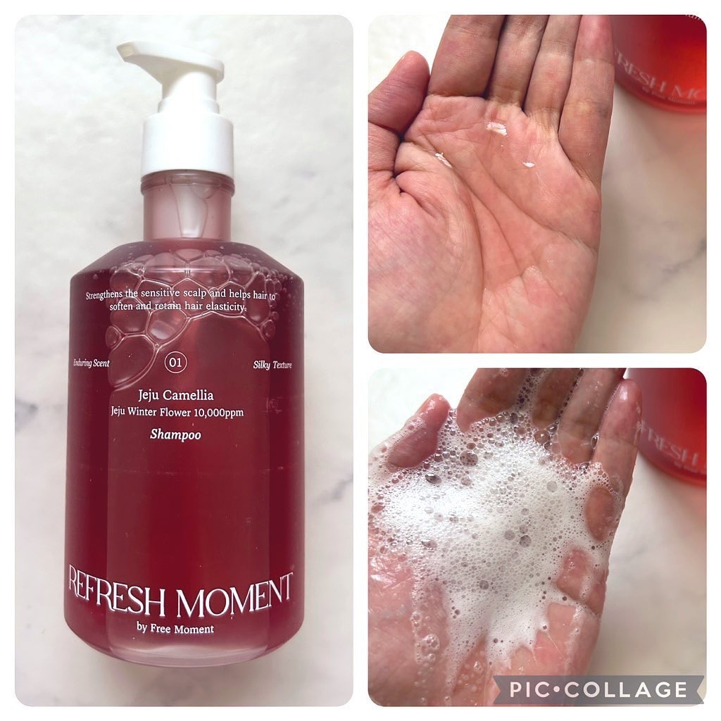 リフレッシュモーメントパフュームシャンプー/トリートメント Jeju Camellia/Free Moment /市販シャンプーを使ったクチコミ（2枚目）