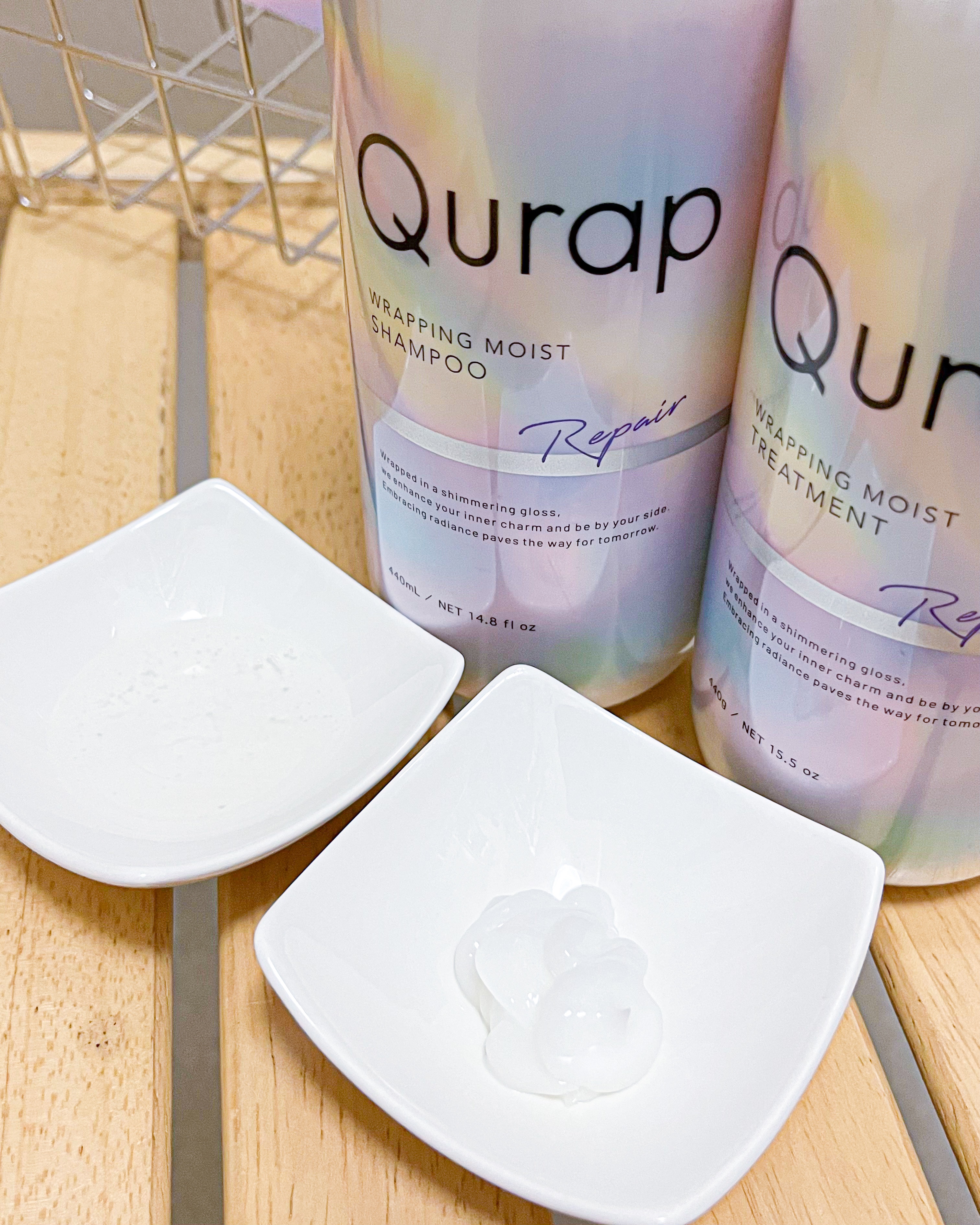 Qurap ラッピングモイストシャンプー/トリートメントのクチコミ「Qurap
ラッピングモイストシャンプー/トリートメント

なめらかなツヤ髪へ✨
ダメージ髪を.....」（3枚目）