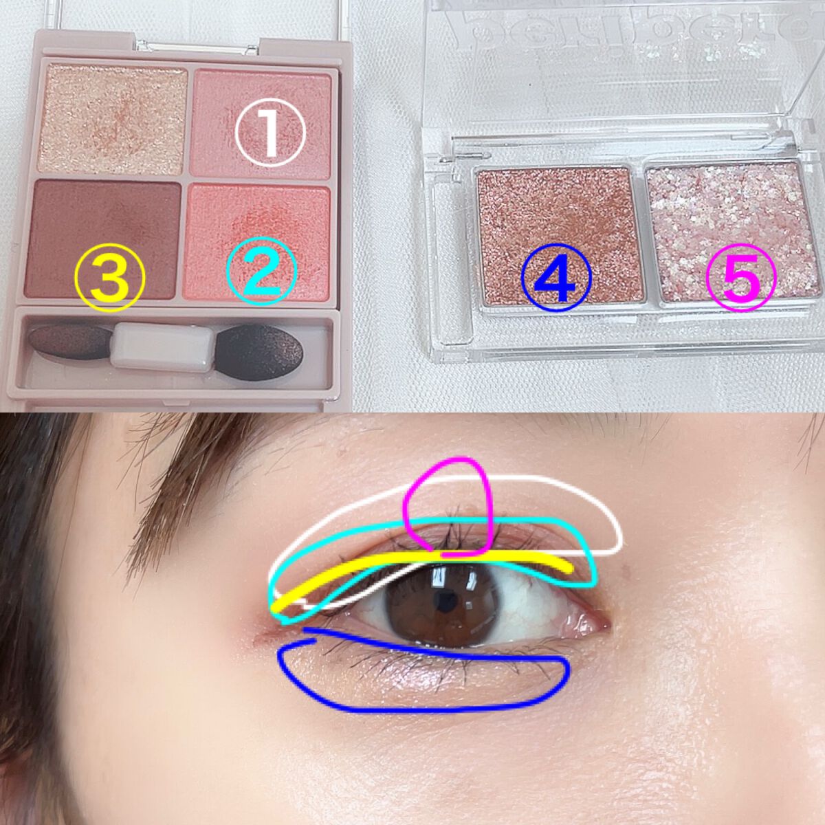  デュオ ポケット グリッター シャドウ/PERIPERA/アイシャドウパレットを使ったクチコミ（3枚目）