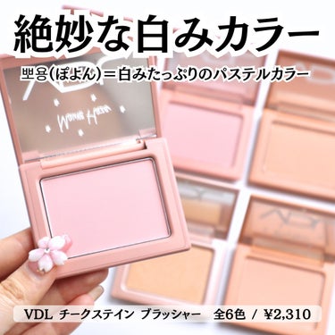 VDL チークステイン ブラッシャーのクチコミ「⁡
⁡
【ぽよんチーク】メガポで買いたい白みチーク
⁡
こんばんは。ゆうです。
その他のおすす.....」（2枚目）