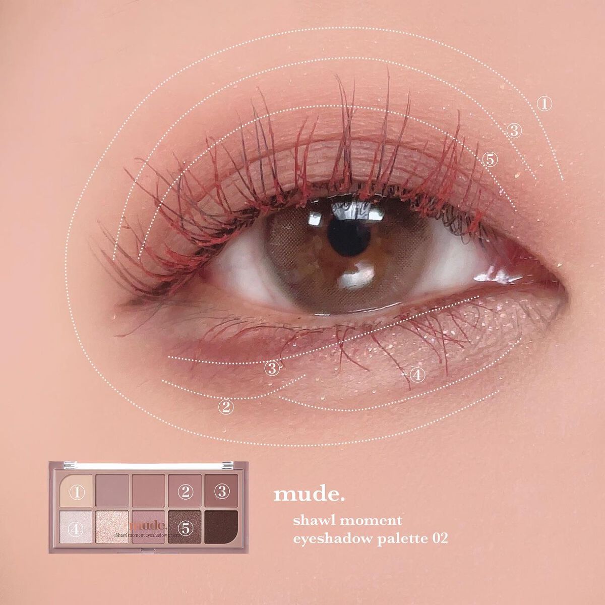 MDショールモーメント アイシャドウパレット/mude./アイシャドウパレットを使ったクチコミ（2枚目）