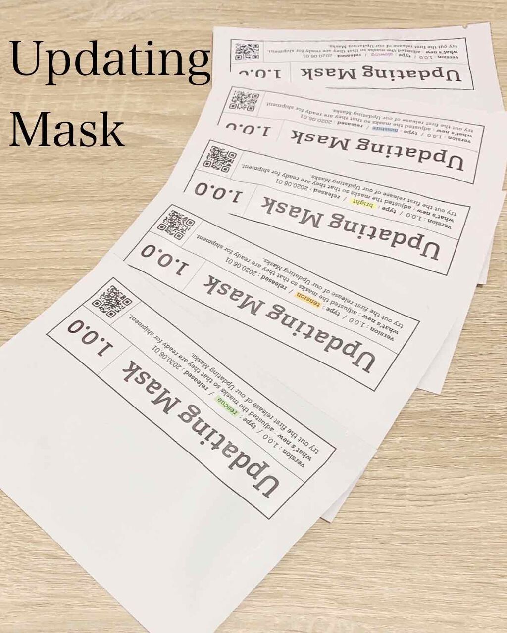 Updating Mask 1.0.0 5タイプセット 1セット5枚入り/meol/シートマスク・パックを使ったクチコミ(1枚目)