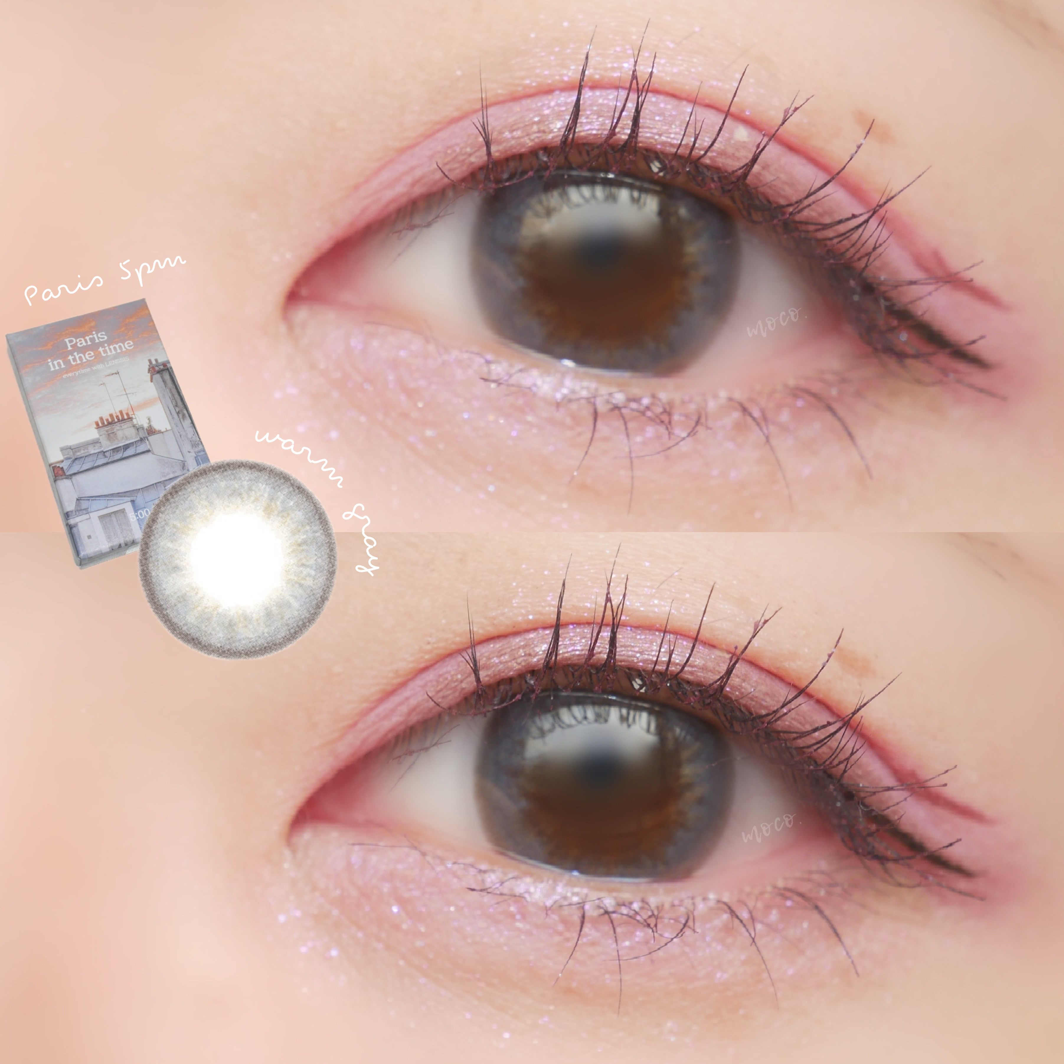 パリインザタイムシリーズ Paris 5pm ウォームグレー/LENSSIS/カラーコンタクトレンズを使ったクチコミ（1枚目）