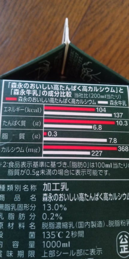 おいしい高たんぱく高カルシウム/森永乳業/ドリンクを使ったクチコミ(2枚目)