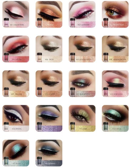 Glitter Loose Powder Make up Brighten Pigment Metallic Shimeer eye shadow/FOCALLURE/単色アイシャドウを使ったクチコミ(6枚目)