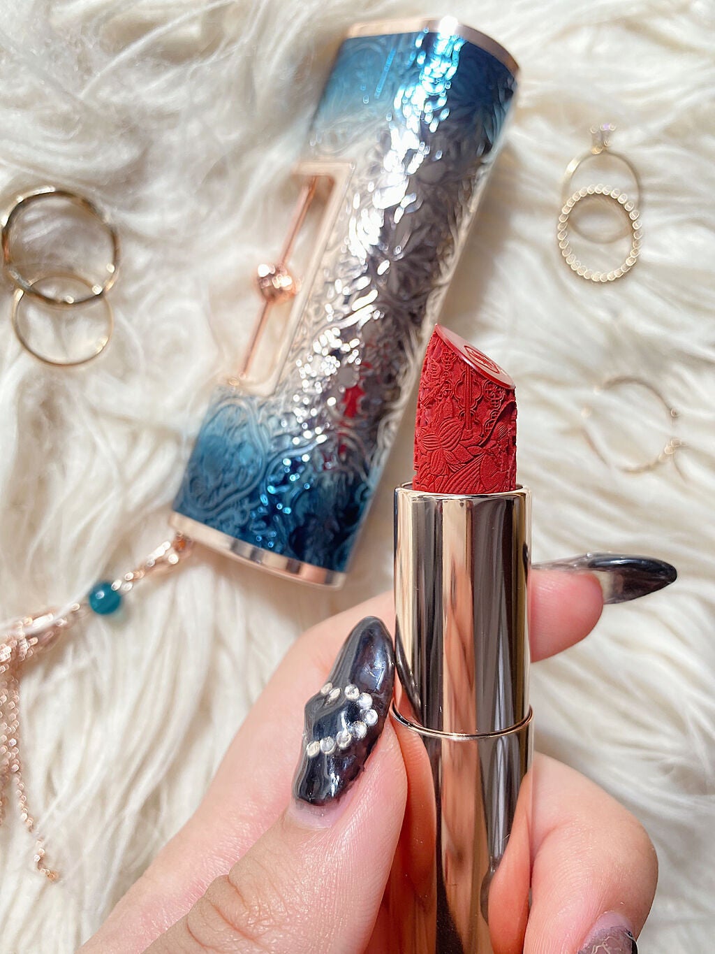 百花同心錠 彫刻リップ/花西子/口紅を使ったクチコミ(6枚目)