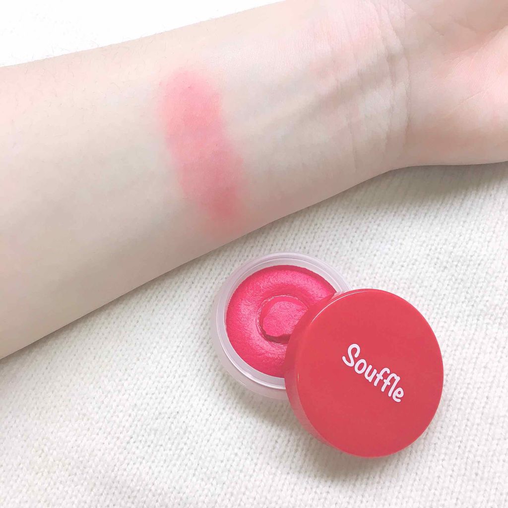 スフレチーク Souffle/DAISO/ジェル・クリームチークを使ったクチコミ(3枚目)