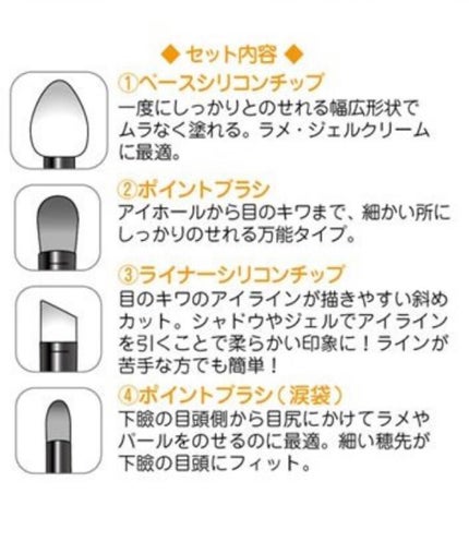 アイメイク4ブラシセット/ラッキーウィンク/メイクアップキットを使ったクチコミ(2枚目)