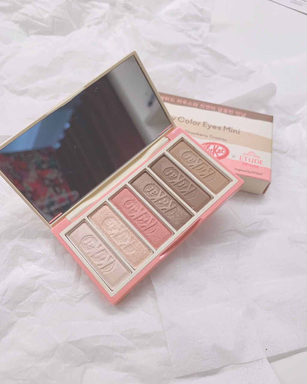 プレイカラーアイズ ミニ #キットカット ストロベリーティラミス/ETUDE/アイシャドウパレットを使ったクチコミ(2枚目)