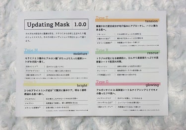 Updating Mask 1.0.0 5タイプセット 1セット5枚入り/meol/シートマスク・パックを使ったクチコミ（4枚目）