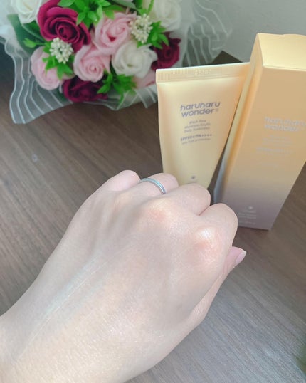 ブラックライスモイスチャーエアリーフィットデイリーサンスクリーン/haruharu wonder/日焼け止めクリームを使ったクチコミ(6枚目)