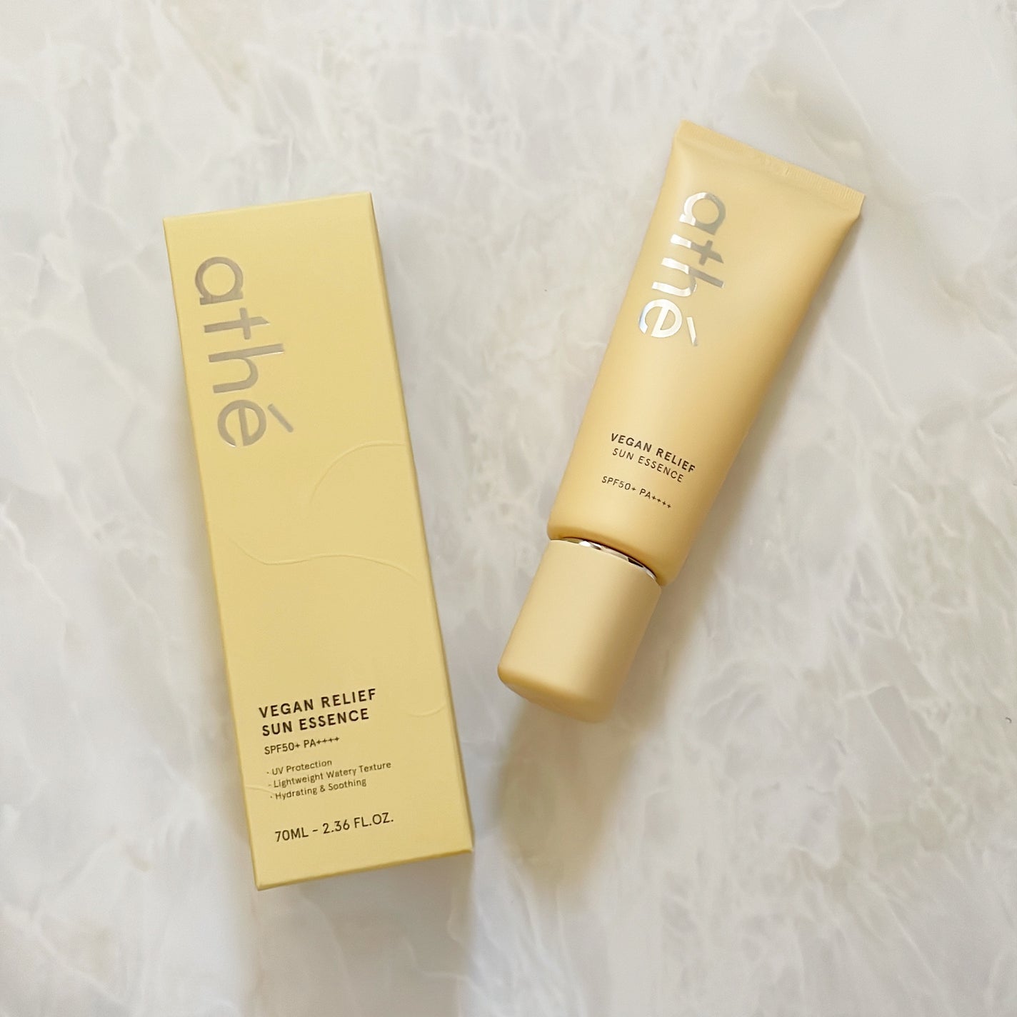 ヴィーガン リリーフ サン エッセンス /athé/日焼け止めクリームを使ったクチコミ(1枚目)