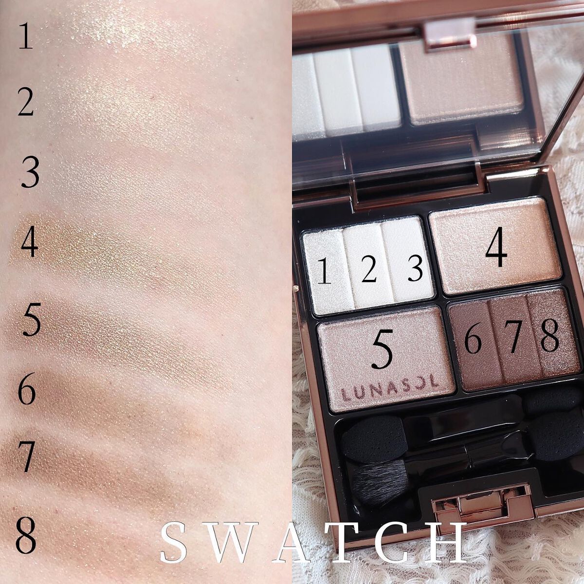 スリーディメンショナルアイズ 01 Natural Beige/LUNASOL/アイシャドウパレットを使ったクチコミ（3枚目）