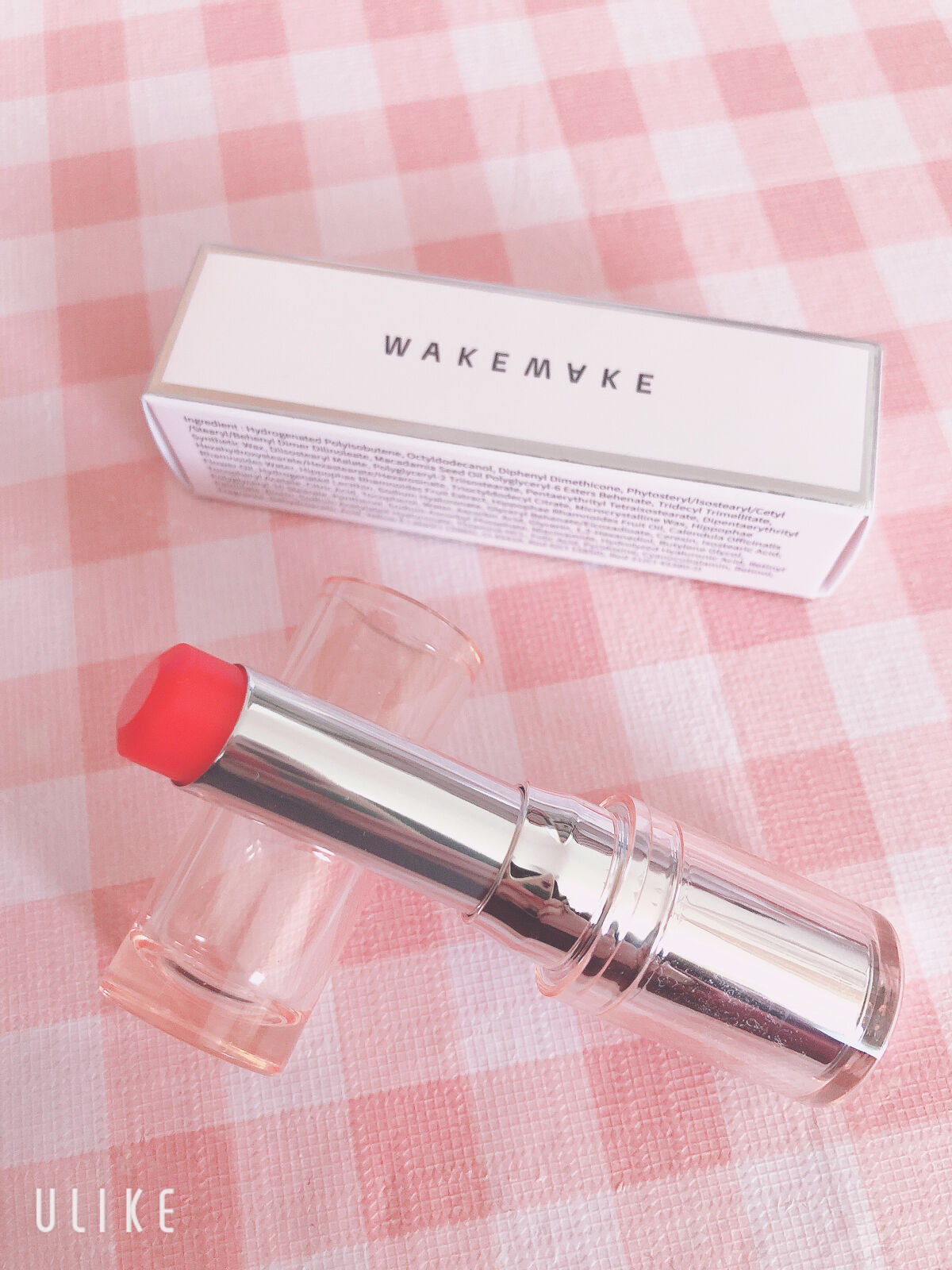 ビタミン ウォーターリートック リップバーム 01 ヘルシーコーラル/wakemake/口紅を使ったクチコミ（2枚目）