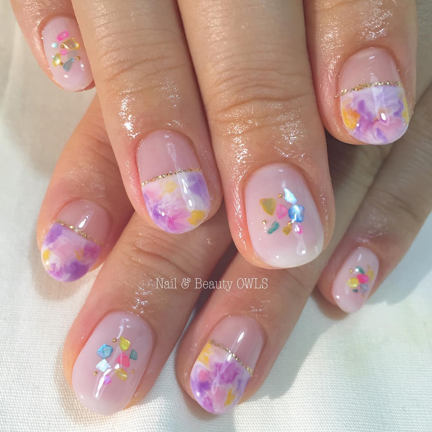 #カラフルネイル,#個性的ネイル,#個性派ネイル,#シンプルネイル,#マーブルネイル,#シェルネイルのネイルデザイン