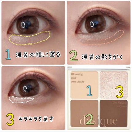 アンダーアイメーカー/dasique/アイシャドウパレットを使ったクチコミ(3枚目)