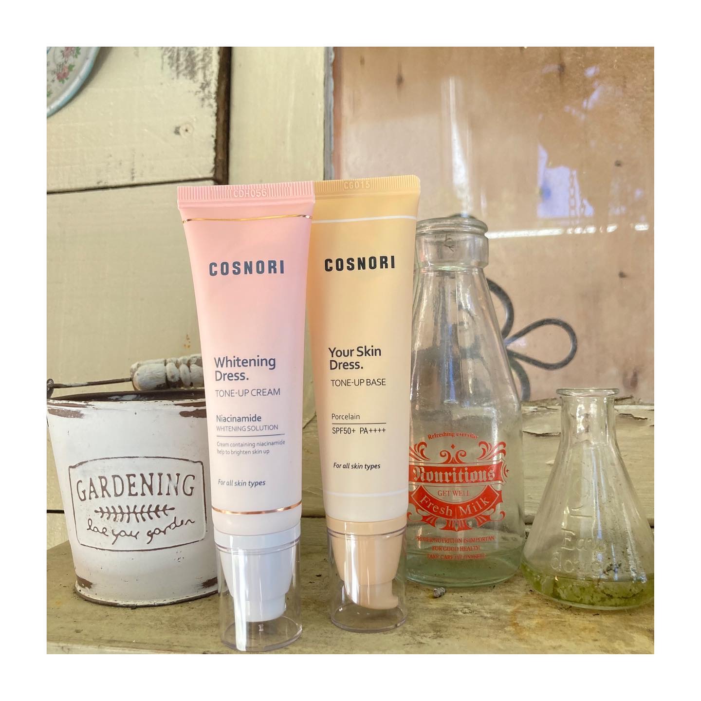 ホワイトニングドレストーンアップクリーム/COSNORI/化粧下地を使ったクチコミ（1枚目）