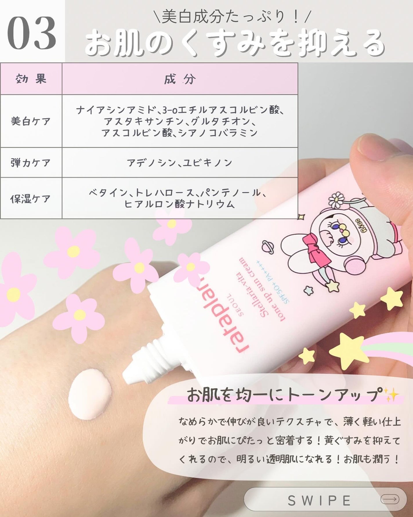 ステラリア ビタトーンアップサンクリーム/rataplan/日焼け止めクリームを使ったクチコミ(4枚目)