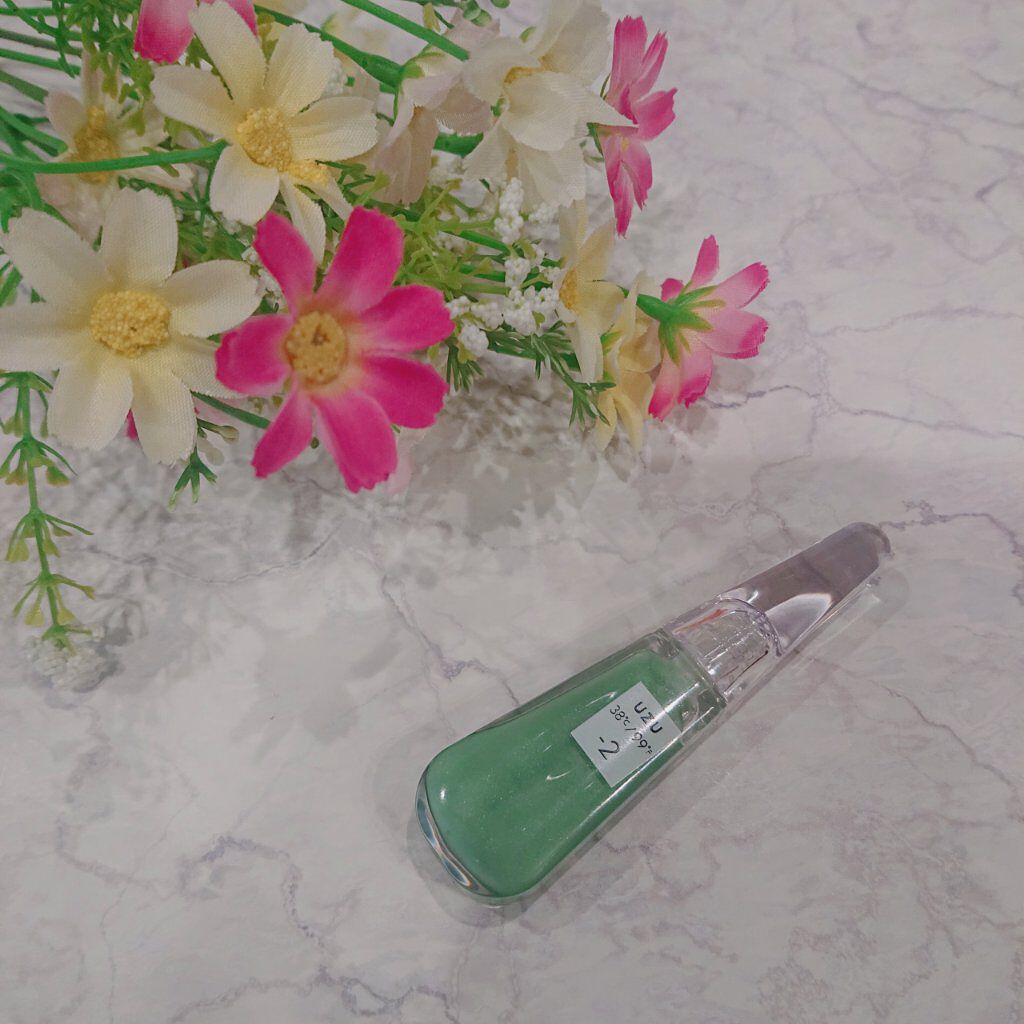 38°C / 99°F リップトリートメント (リップ美容液) -2 SHEER-GREEN/UZU BY FLOWFUSHI/リップケアを使ったクチコミ（1枚目）