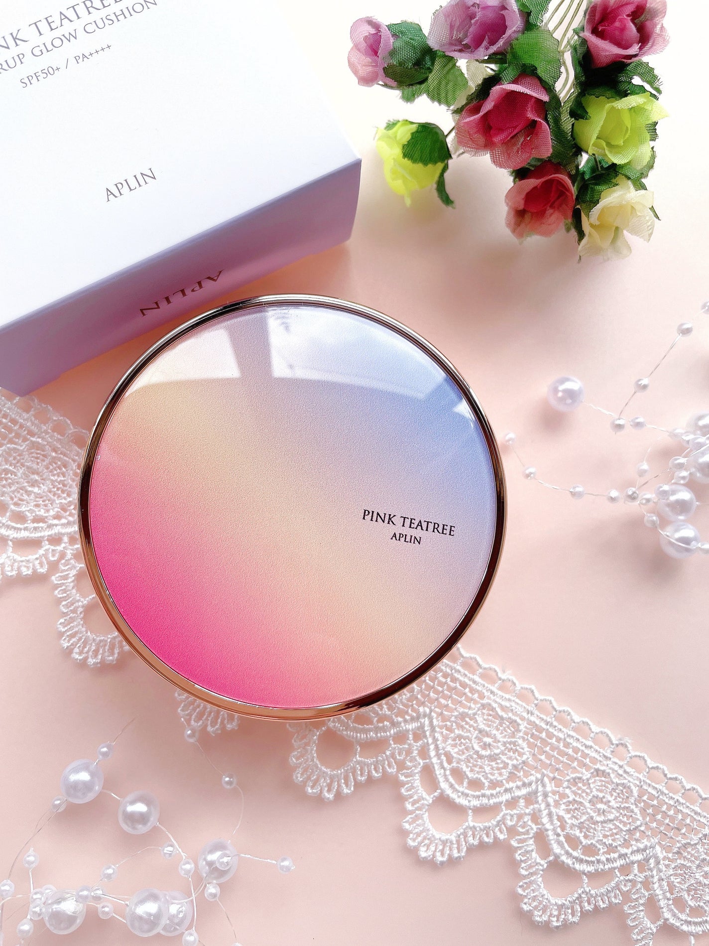 ピンクティーツリーカバープライマークッション/APLIN/クッションファンデーションを使ったクチコミ(6枚目)