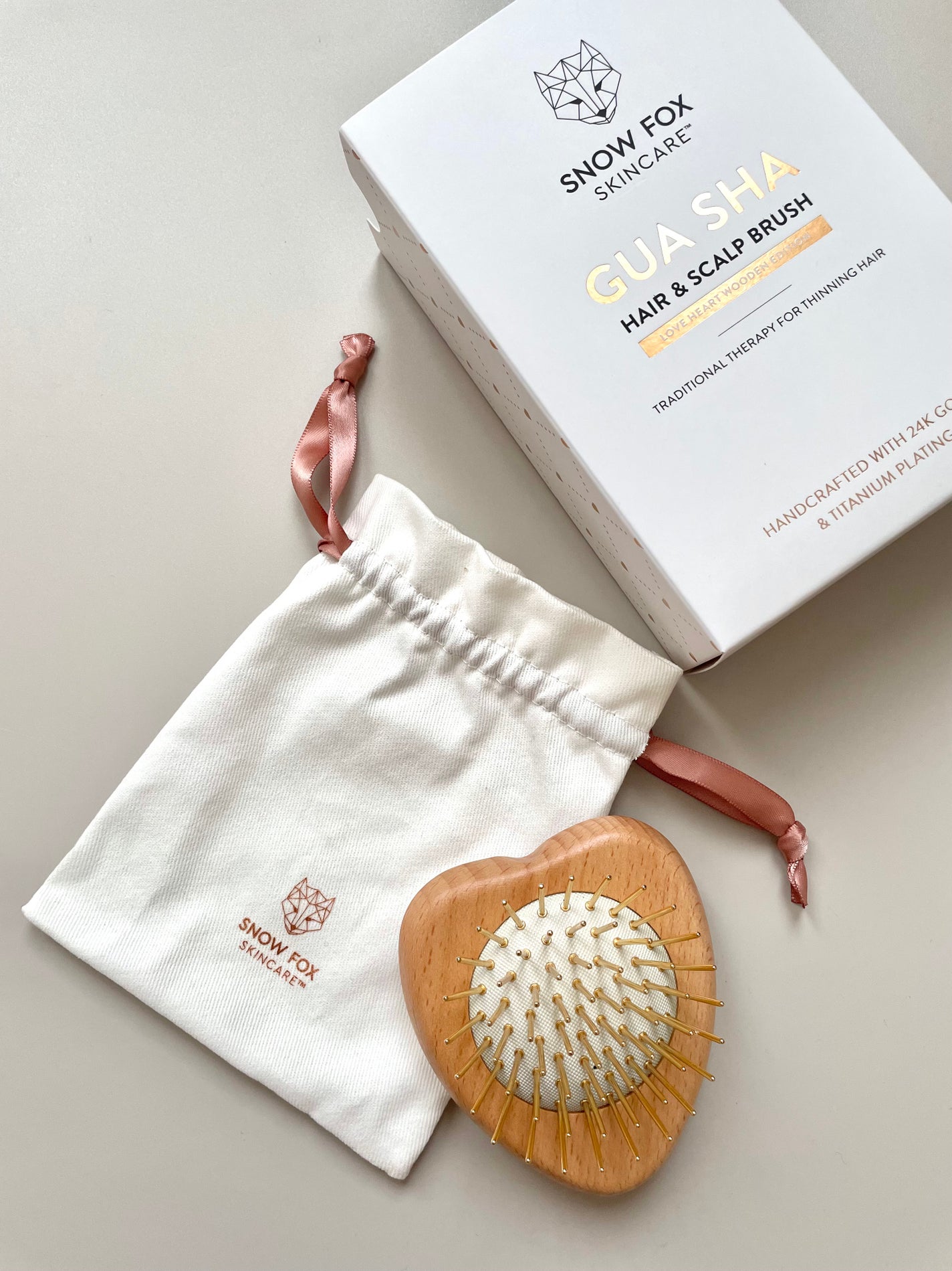 プレミアム FOX カッサ ウッド ミニハート ヘアブラシ/SNOW FOX SKINCARE/ヘアブラシを使ったクチコミ(1枚目)