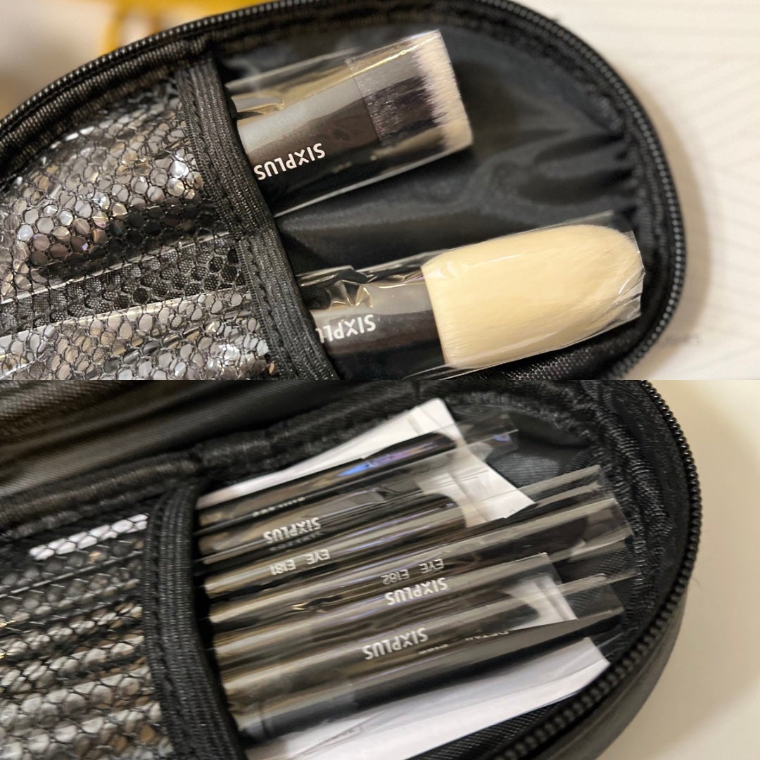 黒竹メイクブラシ9本セット-禅/SIXPLUS/メイクブラシを使ったクチコミ(2枚目)