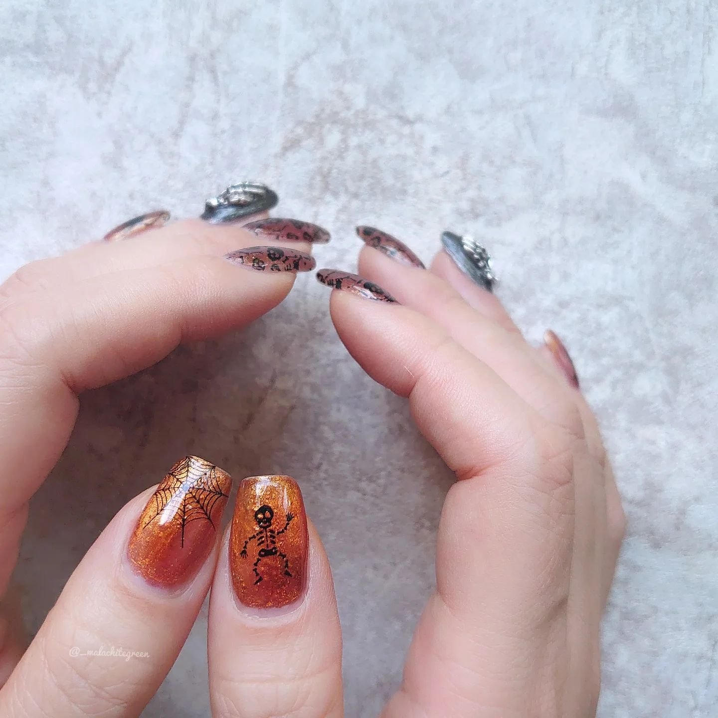 ハロウィンネイルのネイルデザイン】スタンプネイル用ポリッシュ
