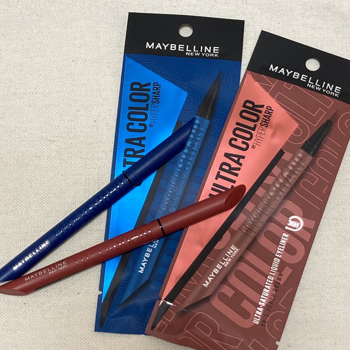 ウルトラカラー アイライナー BR-3 ほんのり甘い ピーチブラウン/MAYBELLINE NEW YORK/リキッドアイライナーを使ったクチコミ（1枚目）