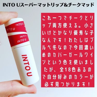 スーパーマットリップ＆チークマッド EM23 カバーガールワイン/INTO U/口紅を使ったクチコミ（2枚目）