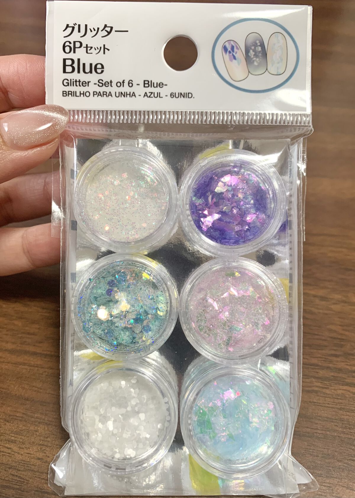 グリッター 6Pセット/DAISO/ネイルチップ・パーツを使ったクチコミ（3枚目）