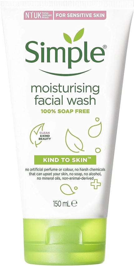 Simple moisturising facial wash