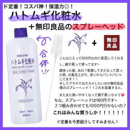 ハトムギ化粧水(ナチュリエ スキンコンディショナー R )/ナチュリエ/化粧水を使ったクチコミ(1枚目)