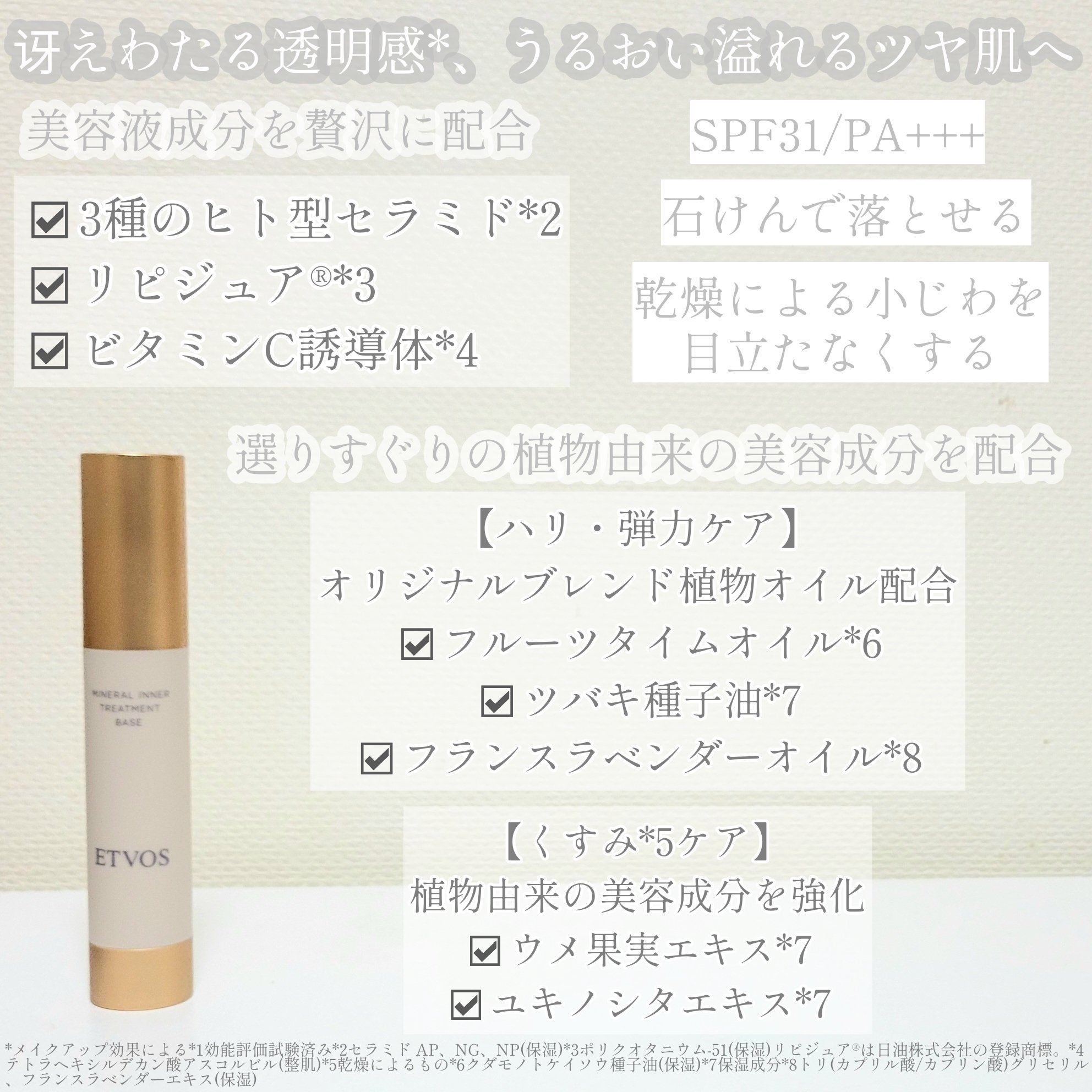 ミネラルインナートリートメントベース/エトヴォス/化粧下地を使ったクチコミ（2枚目）