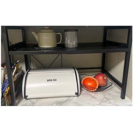 ひとりコスメ部 フォロバ100 on LIPS 「レンジラック キッチン収納台モノトーンの色でおしゃれな雰囲気。..」(2枚目)