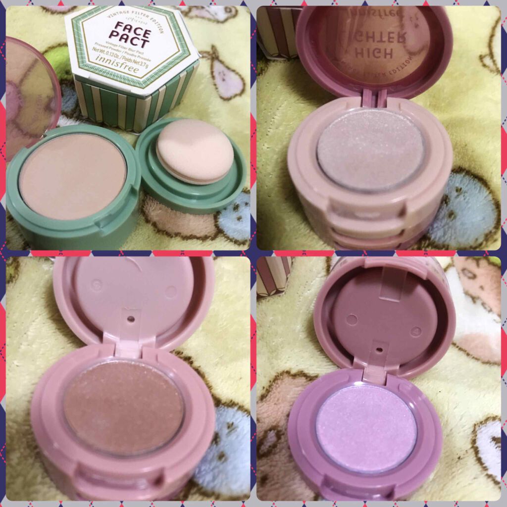 フィルター ハイライター トリオ Vintage Filter Edition/innisfree/クリームハイライトを使ったクチコミ（2枚目）