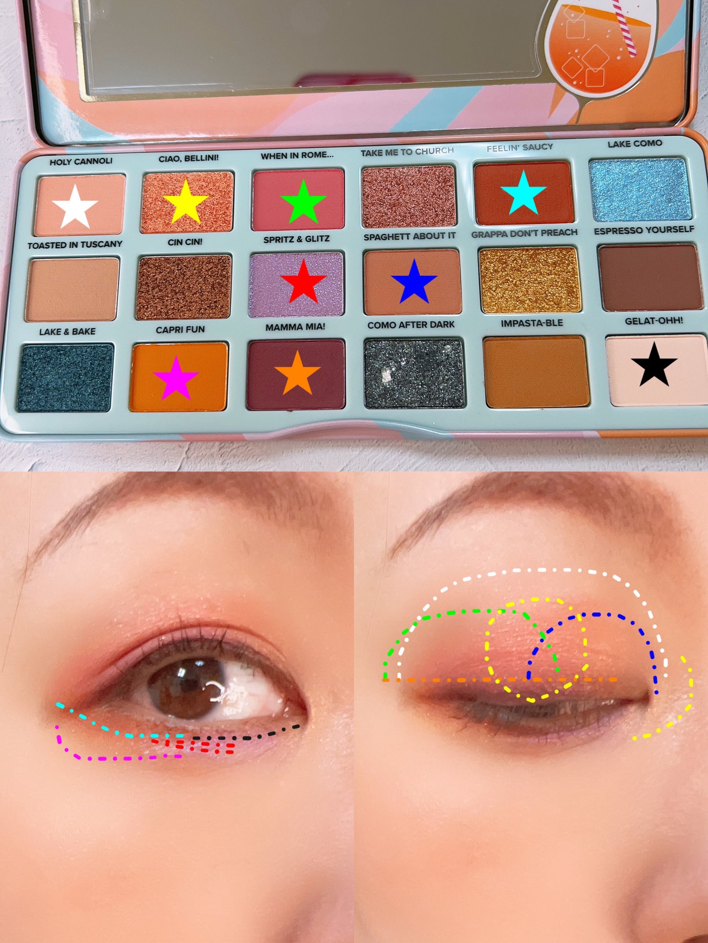 イタリアン スプリッツ アイシャドウ パレット/Too Faced/アイシャドウパレットを使ったクチコミ(4枚目)