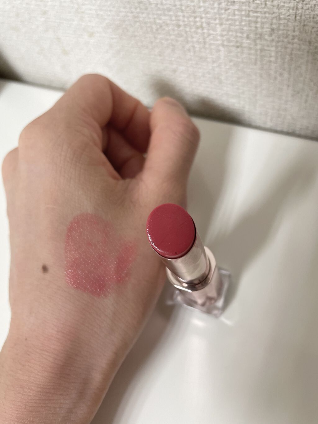 リップスティックノーウェアシャイン 01 アプリコット・ブランデー/espoir/口紅を使ったクチコミ（1枚目）