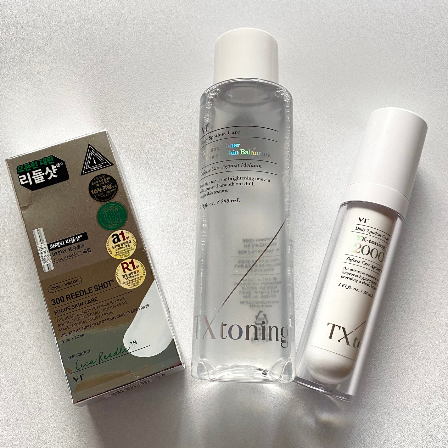 yuchiii 敏感混合肌𖤐 ̖́-フォロバ100 on LIPS 「VTさんから・リードルショット300・TXトーニングトナー・T..」(1枚目)