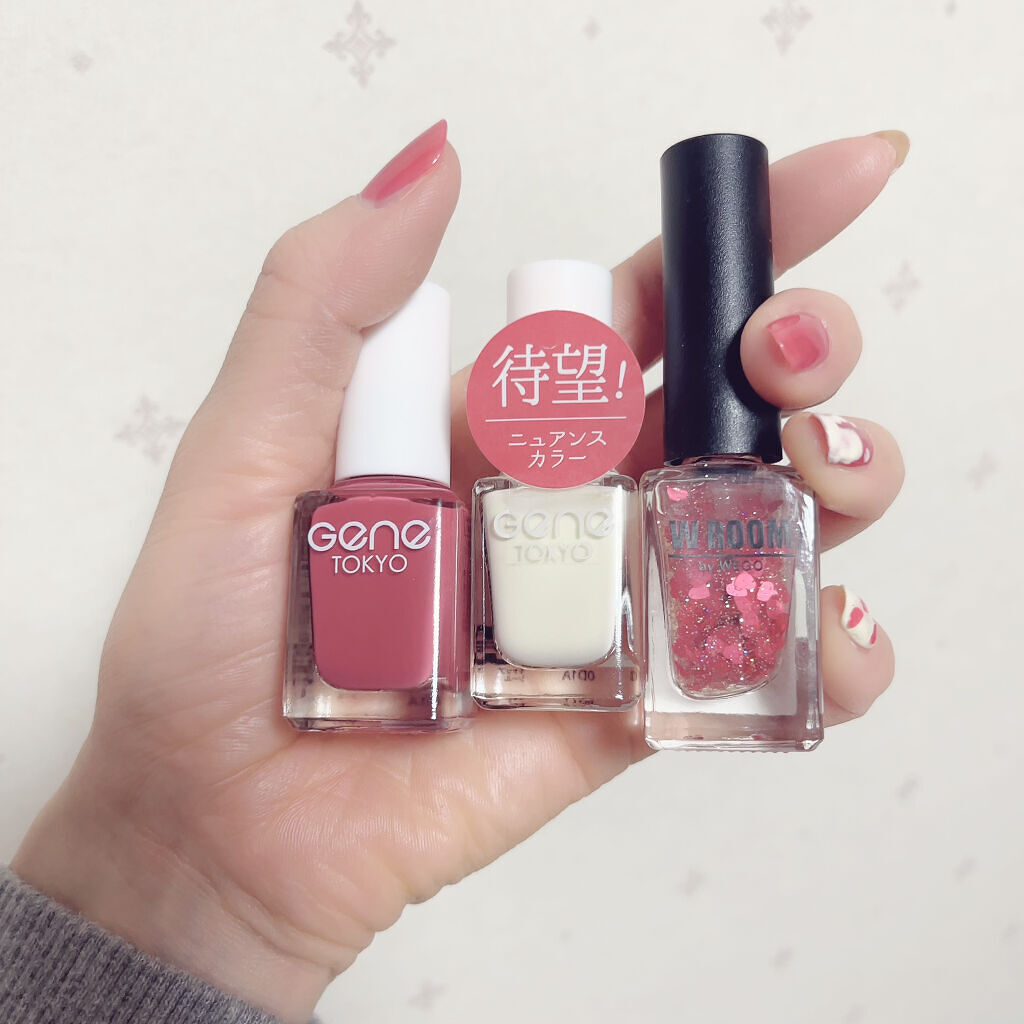 gene TOKYO ネイル レッド/DAISO/マニキュアを使ったクチコミ（2枚目）