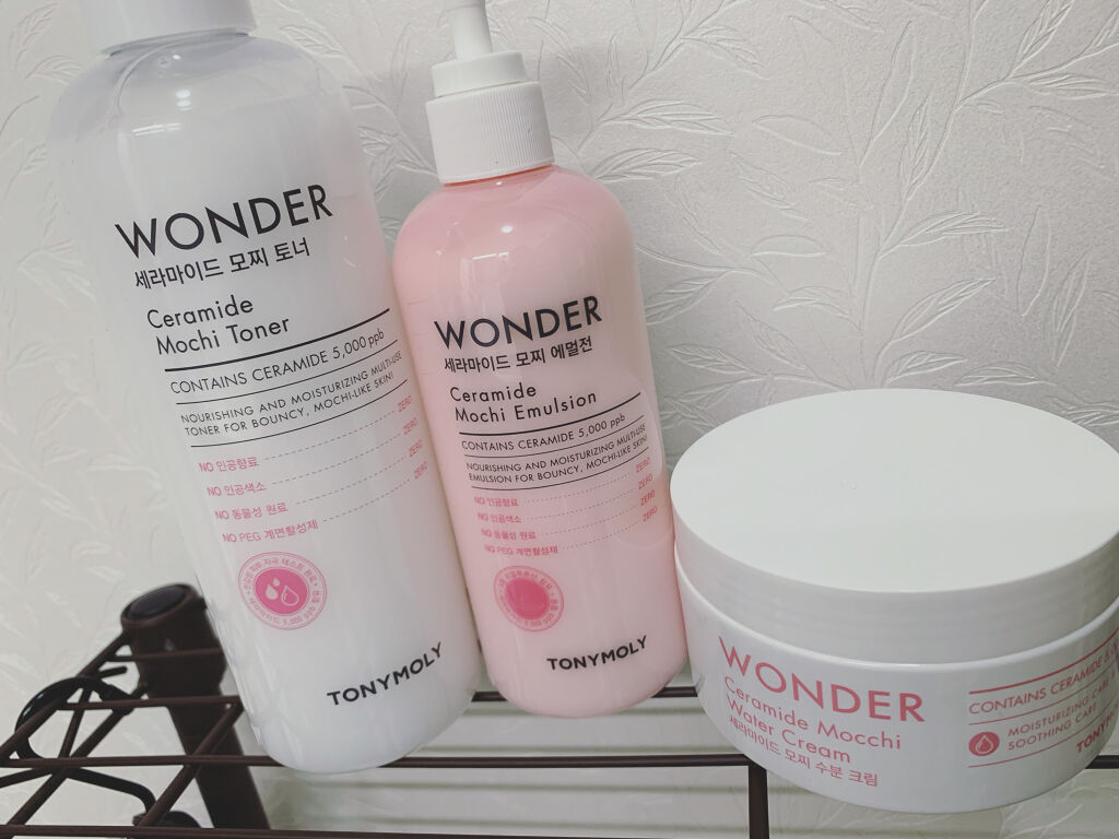 WONDER Ceramide Mocchi Water Cream/TONYMOLY/フェイスクリームを使ったクチコミ（1枚目）