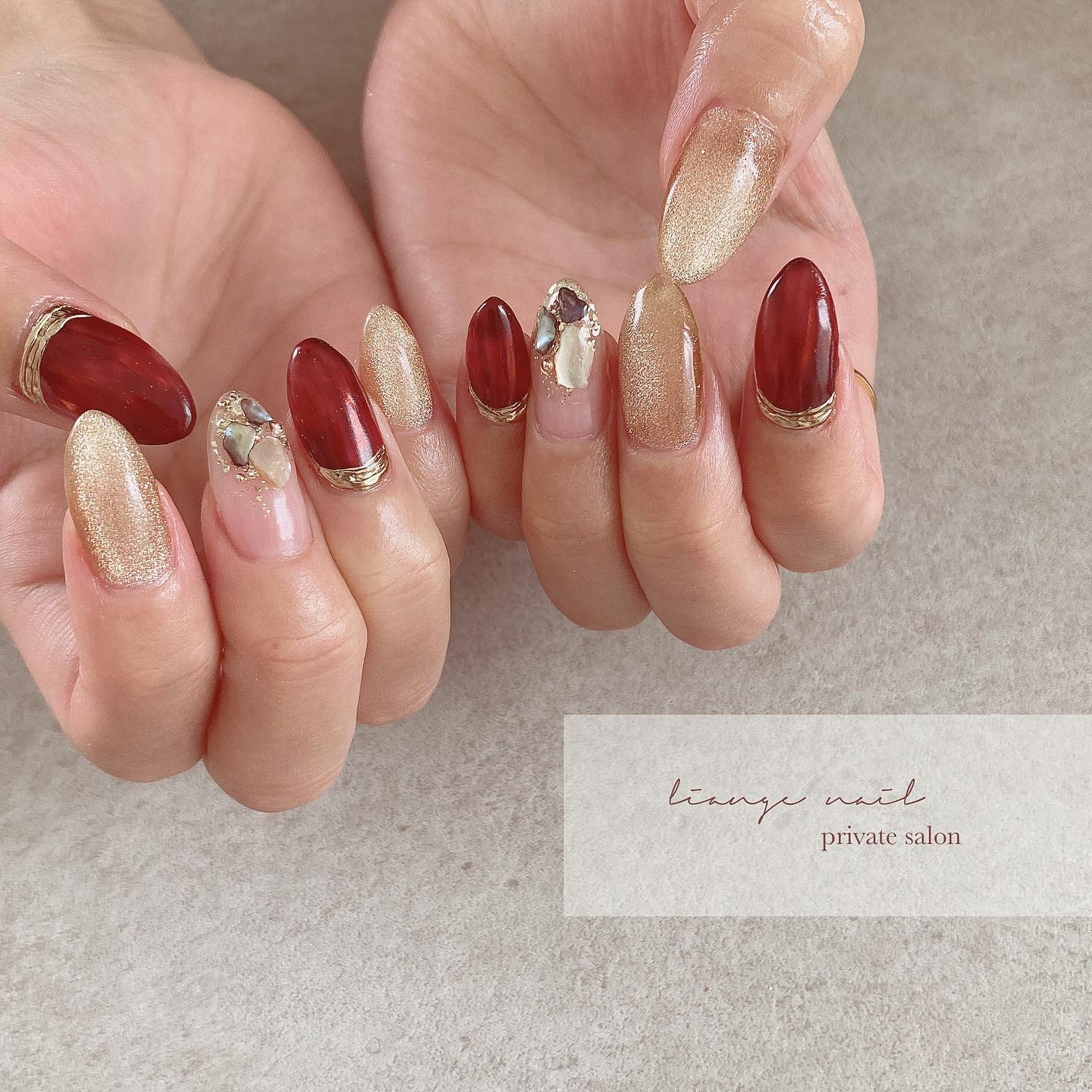 #リアンジェネイル,#柏ネイル,#ネイル,#ニュアンスネイル,#大人ニュアンスネイル,#秋ネイル,#冬ネイル,#シェルネイル,#ミラーネイル,#マグネットネイルのネイルデザイン