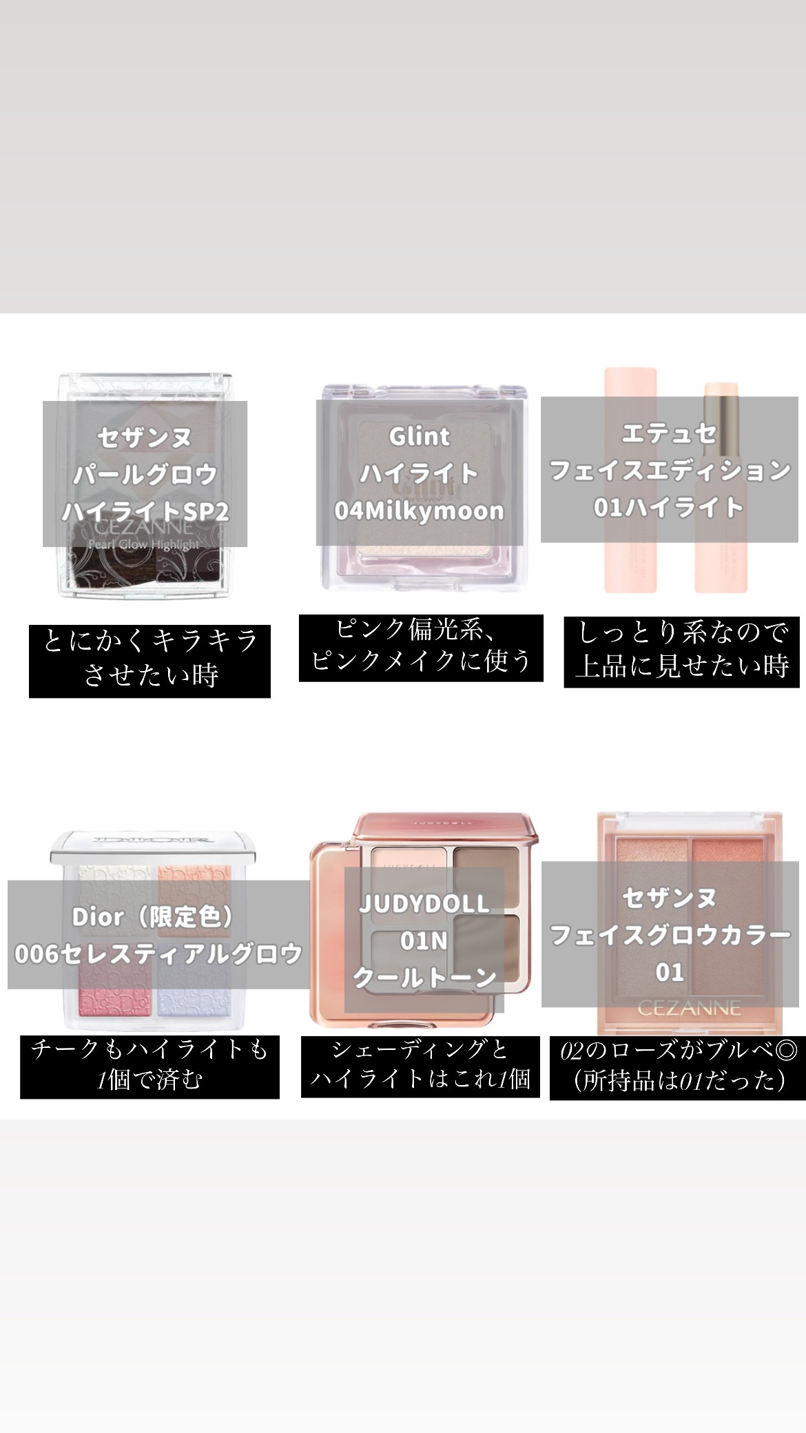 フェイスグロウカラー/CEZANNE/クリームハイライトを使ったクチコミ（1枚目）